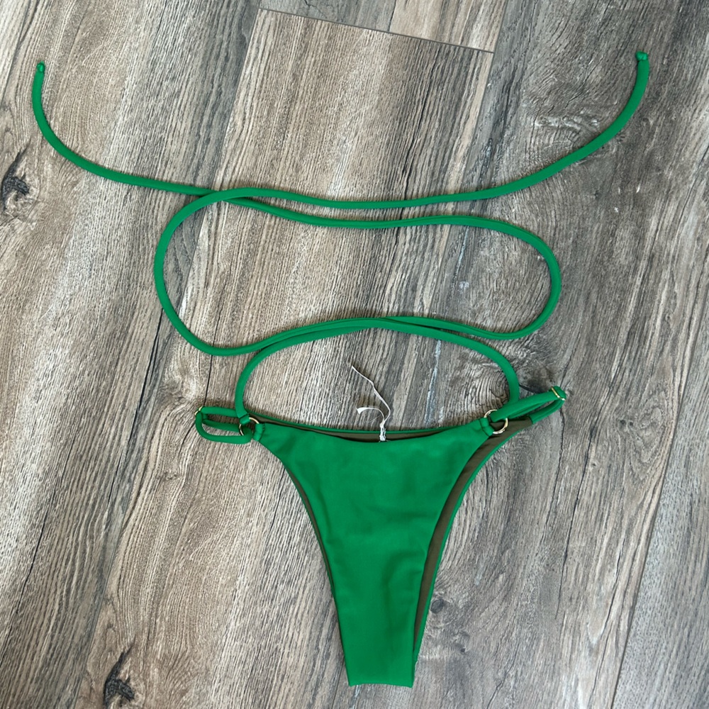 Half Naked kelly green bikini bottom wrap tie women’s size small